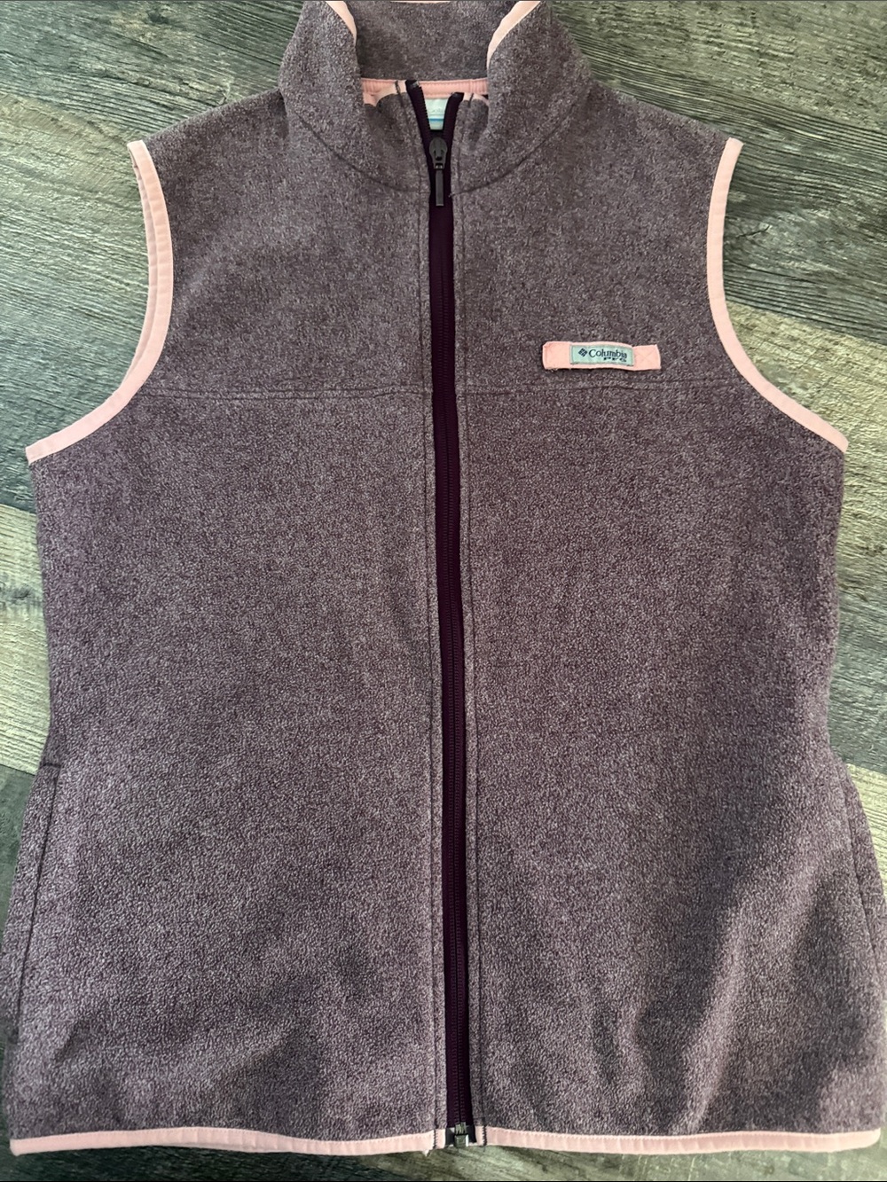 Columbia PFG Harborside Fleece Vest - Heathered Mauve / Pink - Size M